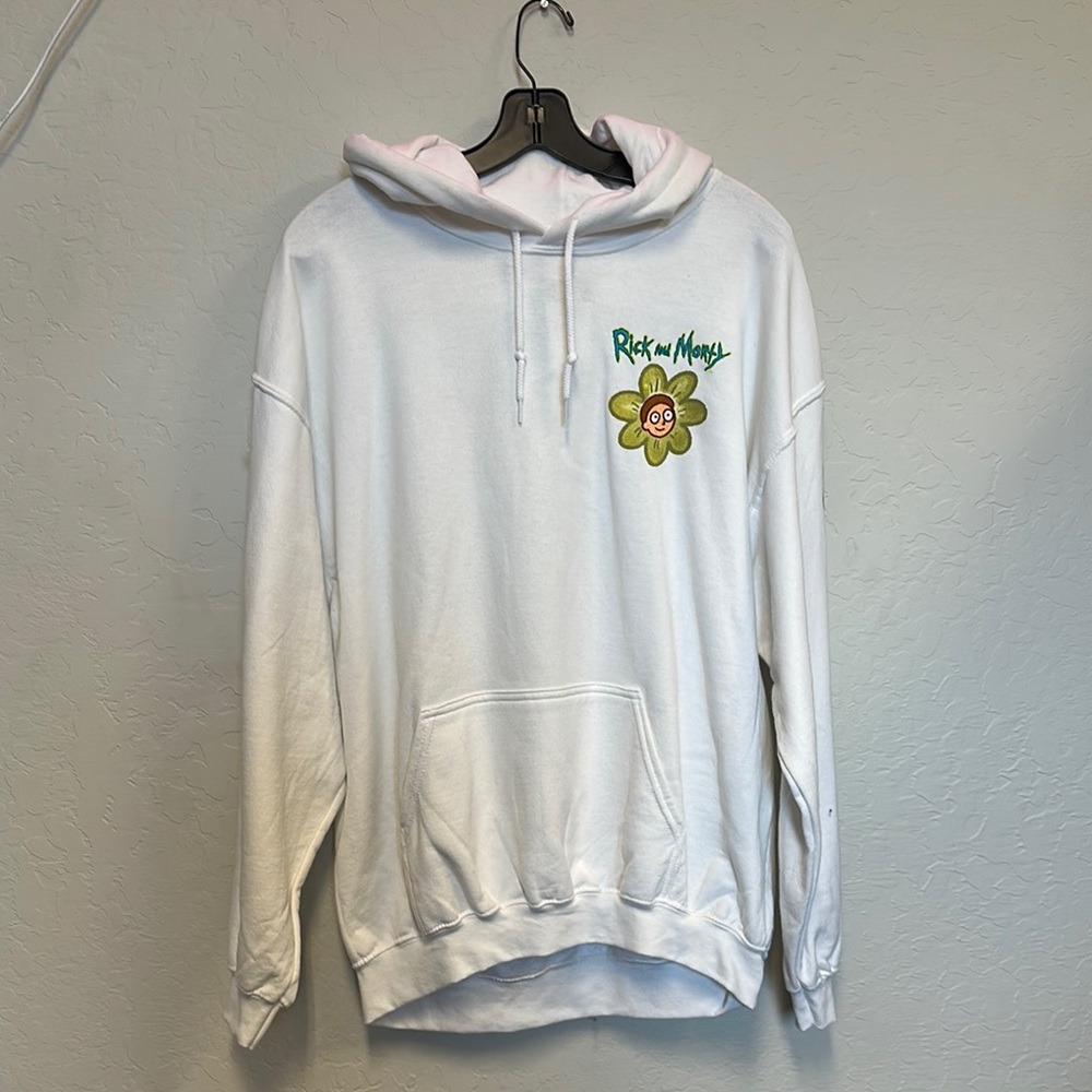 Rick and Morty Hoodie with Green and Pink Flower Design NWT - Picture 1 of 4